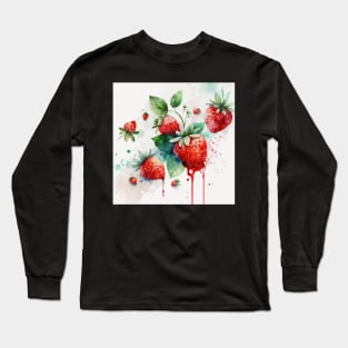 Berry Splash Watercolor Summer Long Sleeve T-Shirt